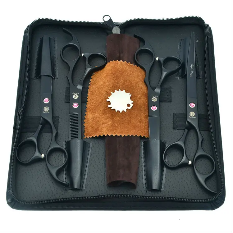 

7.0" Pet Hair Cutting Scissors Set Dog Grooming Thinning Shears Cutting & Thinning & Curved Scissors, LZS0371
