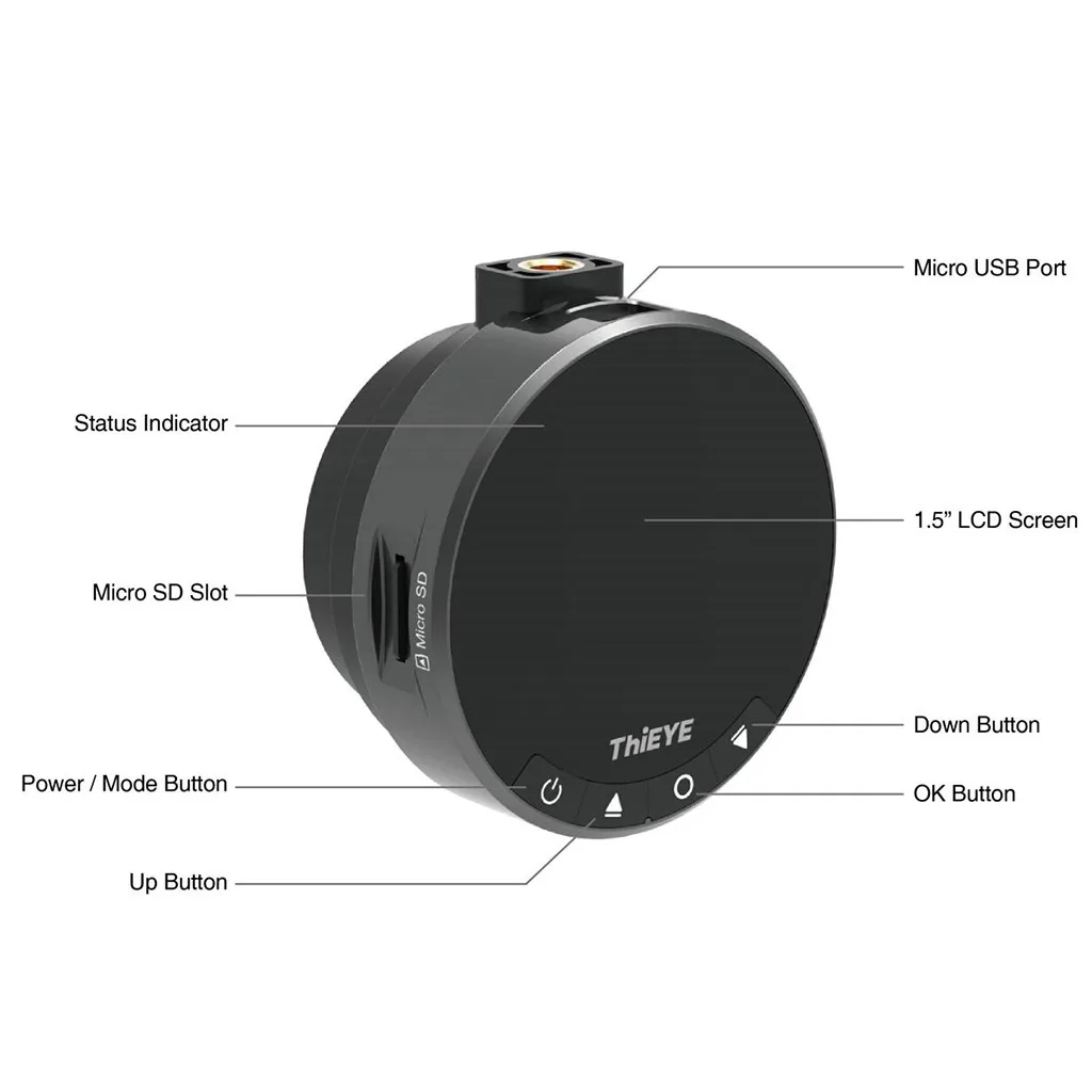 Лучшие продажи продуктов THiEYE видеорегистратор 1080P Full HD Автомобильный видеорегистратор Dashboard камера рекордер с супер широким для Носимых устройств
