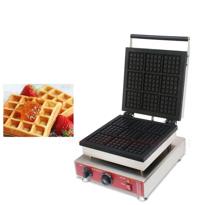 Top Quality Automatic 9pcs Square Waffle Making Machine,stainless Steel