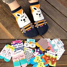 15 цветов, женское мультяшное животное, хлопок, зима-осень, лодыжка колено, милые носки/Meias/Calcetines, 6 пар = 12 шт./партия