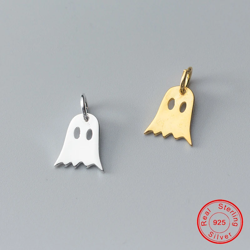 

UQBing Gold & Silver Color Geometric Ghost Dangle 925 Silver Charms DIY Bracelets Necklaces Jewelry Making Findings