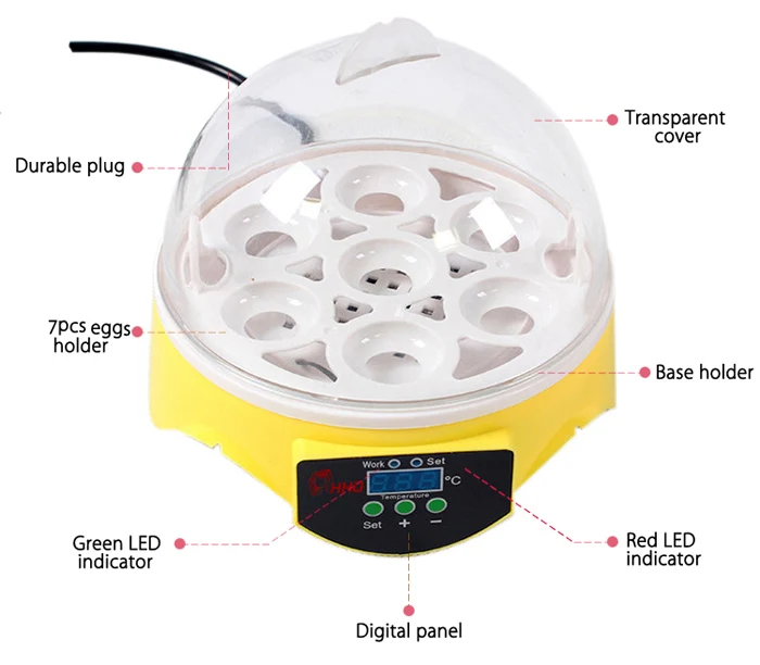 HHD Automatic Digital 7 Eggs Incubator for Duck Bird Chicken Egg