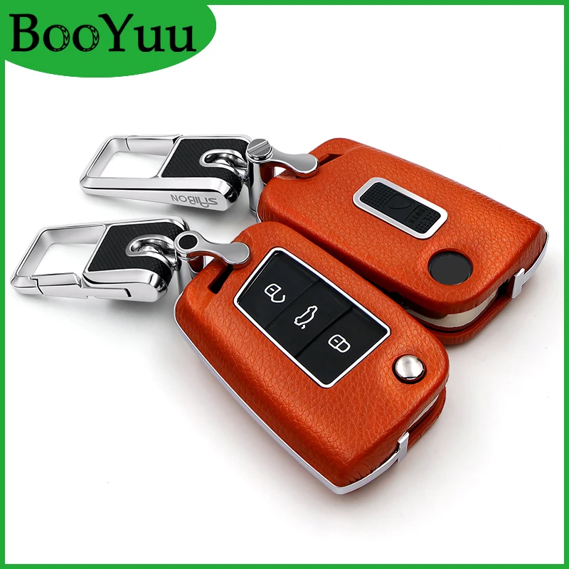 

Top Layer Leather +ABS+ Zinc Alloy Car key Shell key Cover For Volkswagen VW GOLF7 Lamando For Volkswagen key Cover