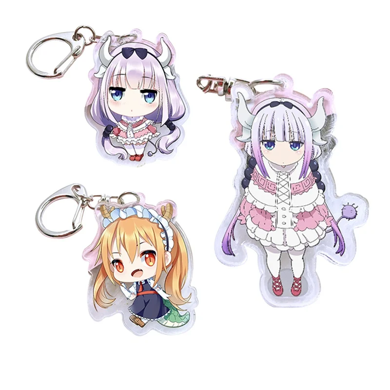 Милая горничная Tohru аниме аксессуары цепочки для ключей подвеска акриловый