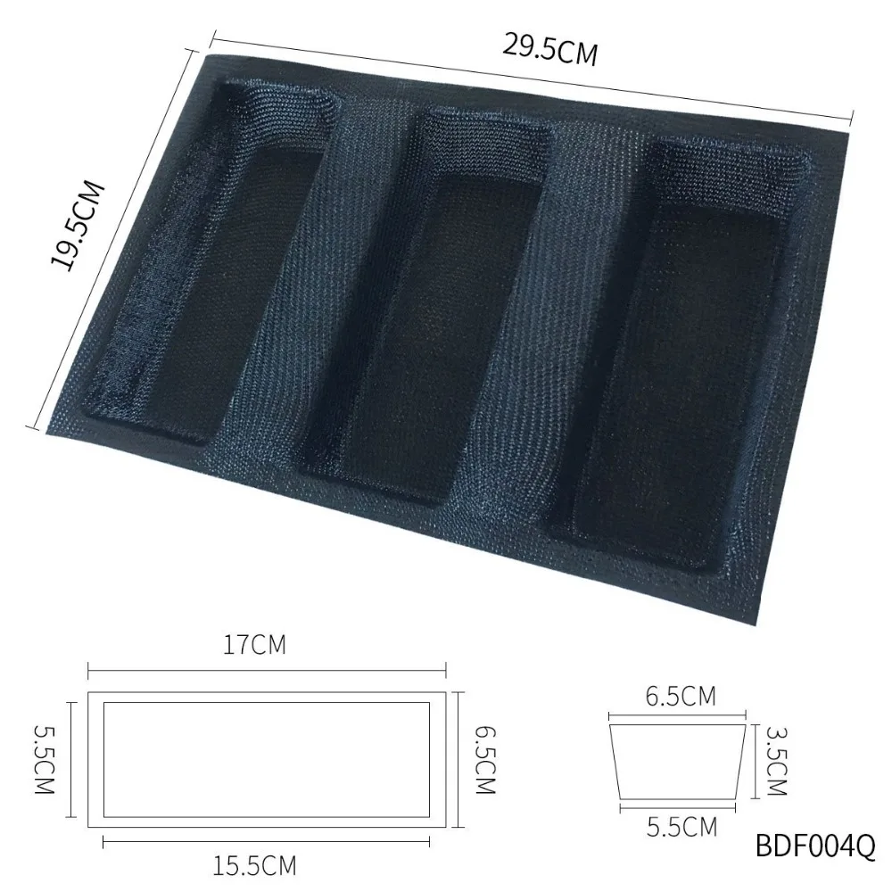 Silicone Bread Forms Square Shape Bread Molds Non Stick Bakery Tray Silicone Coated Fiber Glass Loaf Crusty Bread Bakeware