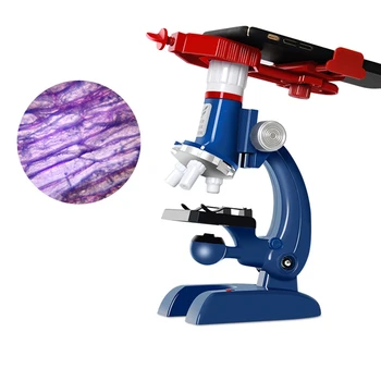 

100X-1200X Kit Lab LED Home School Educational Toy Biological Microscope with Mobile Phone Adapter Birthday Gift for Kids