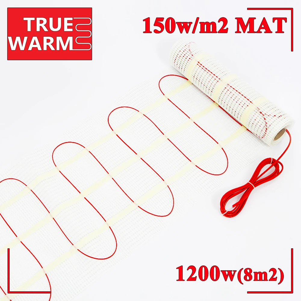 Free Shipping 8M2 Electric Floor Heater Mat For Bathroom In 2015 Of 10Years Warranty, 220V 1200W