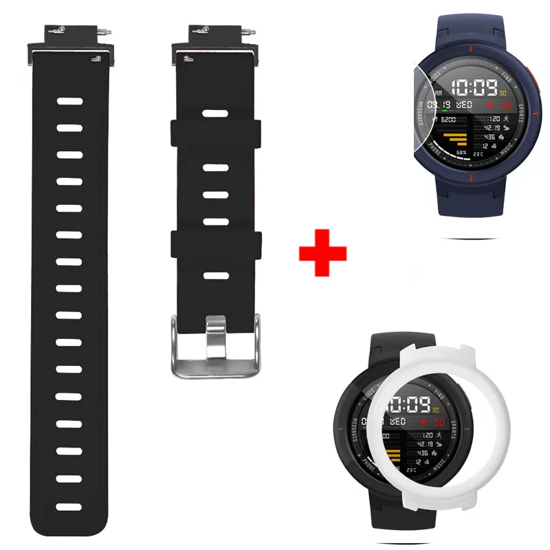 Color13 2 в 1 силиконовый браслет на запястье для Xiaomi Huami Amazfit Verge 3, защитный чехол, пленка для Huami Amazfit Verge, умный ремешок для часов - Цвет: Color13