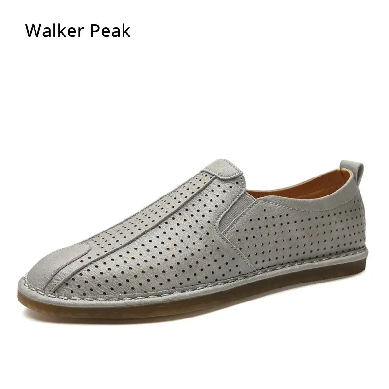 

Men's Driving Shoes 2019 Men Genuine Leather Loafers Shoes Fashion Handmade Soft Breathable Moccasins Flats Slip On Shoes 38-44
