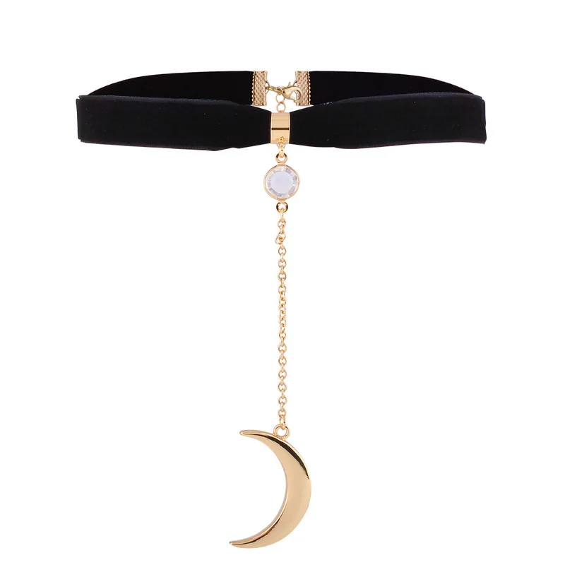 

Necklaces For Women fashion 2019 new choker personality the sun and moon collar Multi-layer Leather Collar Clavicle