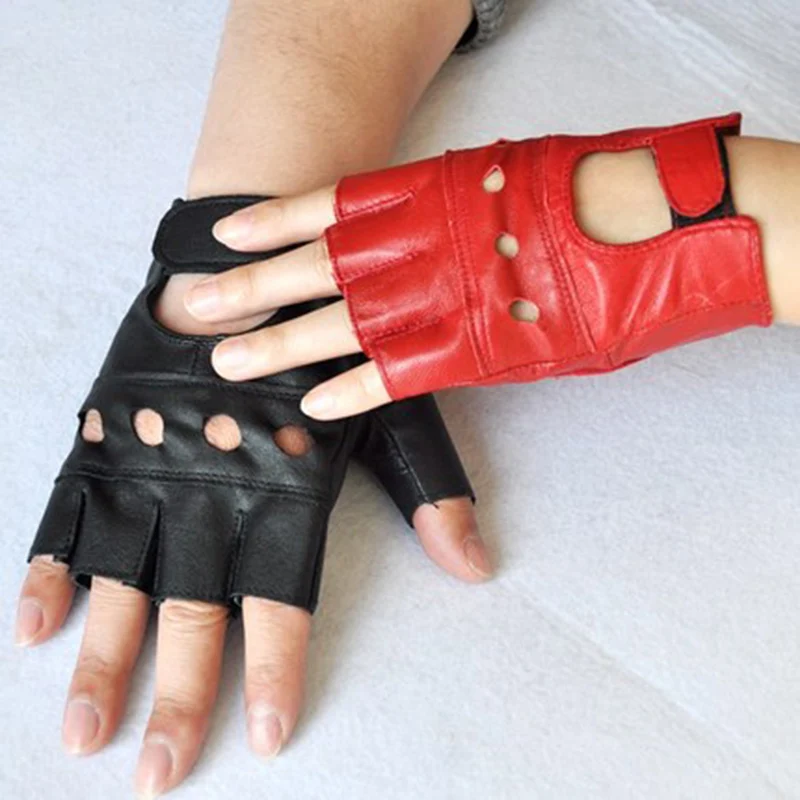 

1 Pair Fashion Leather Red Black White Gloves Luvas Guantes Mujer For Women Girls Red Balck White Loving Heart Gloves