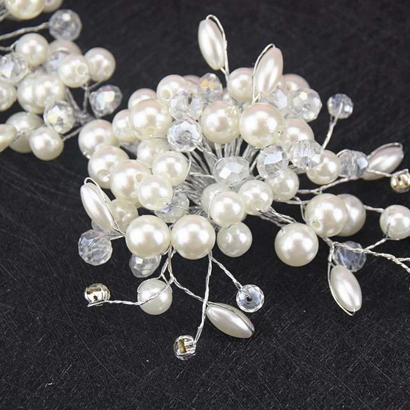 Romantic Bridal Headdress Woman Pearls Beaded Hair Accessories Wedding Party Gifts