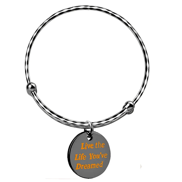 Вдохновляющие браслеты Mum Charms серебряные регулируемые положительные цитаты браслеты с гравировкой для женщин расширяемые подарки на выпускной - Окраска металла: black