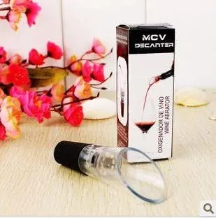 

Free shipping 10pcs/lot MCV Aerator Wine Decanter Pourer useful for whisky,white,red wine RETAIL BOX Wholesale