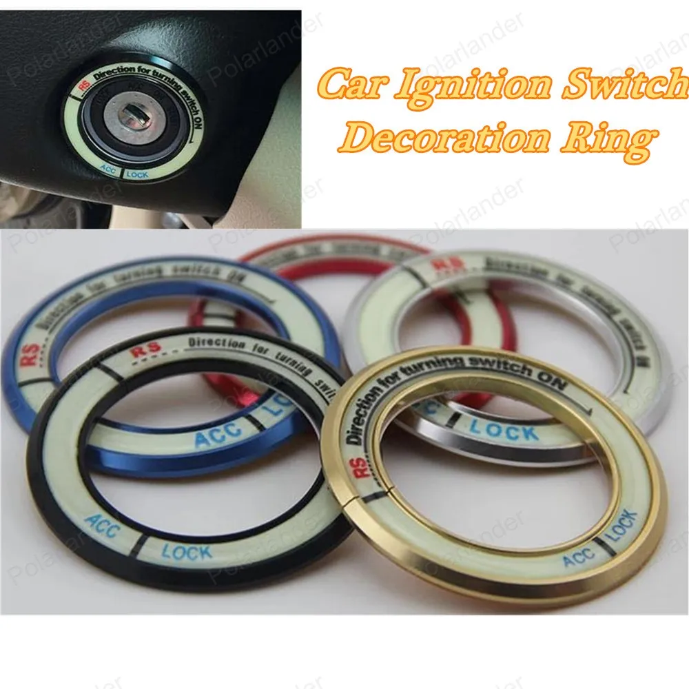 Aluminum Alloy Car ACC Lock Circles Stickers Cover Key Rings Auto