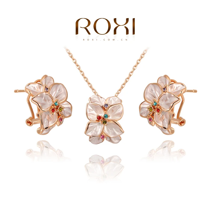 2014 Seconds Kill Roxi Exquisite Rose-golen Flower Jewelrys for Elegant Women Party with Zircons New Style best Christmas Gifts | Украшения