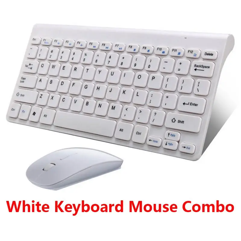 2,4G мини беспроводная клавиатура мышь набор комбо портативный мультимедийный ноутбук компьютер беспроводная клавиатура для ПК настольный ноутбук Mac tv - Цвет: White keyboard Moses