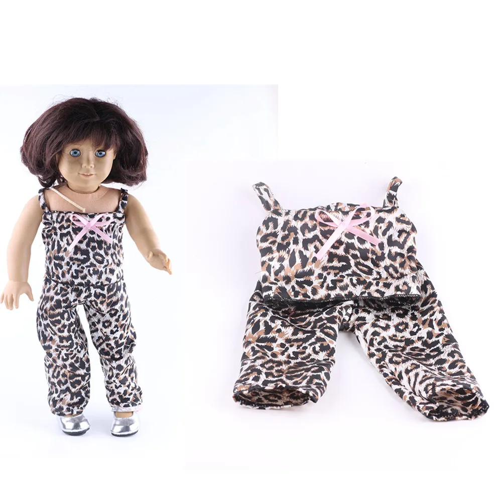 

Doll Clothes 2 Pcs Leopard Designs With Bowknot For 18 Inch American Doll & 43 Cm Born Doll For Generation Toy