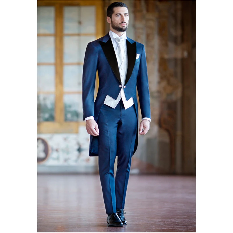 Anna Magnan Mens Abiti Abito Formale 3 Pezzi Giacche Pantaloni Frac Prieum  Blu Partito Da Sposa Groombride Tute Smoking Frac|tuxedo tailcoat|formal  dress suitssuit 3 pieces - AliExpress