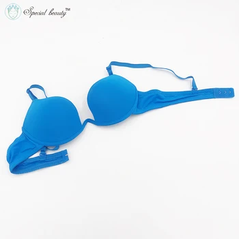 

Free shipping!!!Special beauty!!Blue color A/B pass code Creative straps sexy U-shaped Super Push Up intimates bra