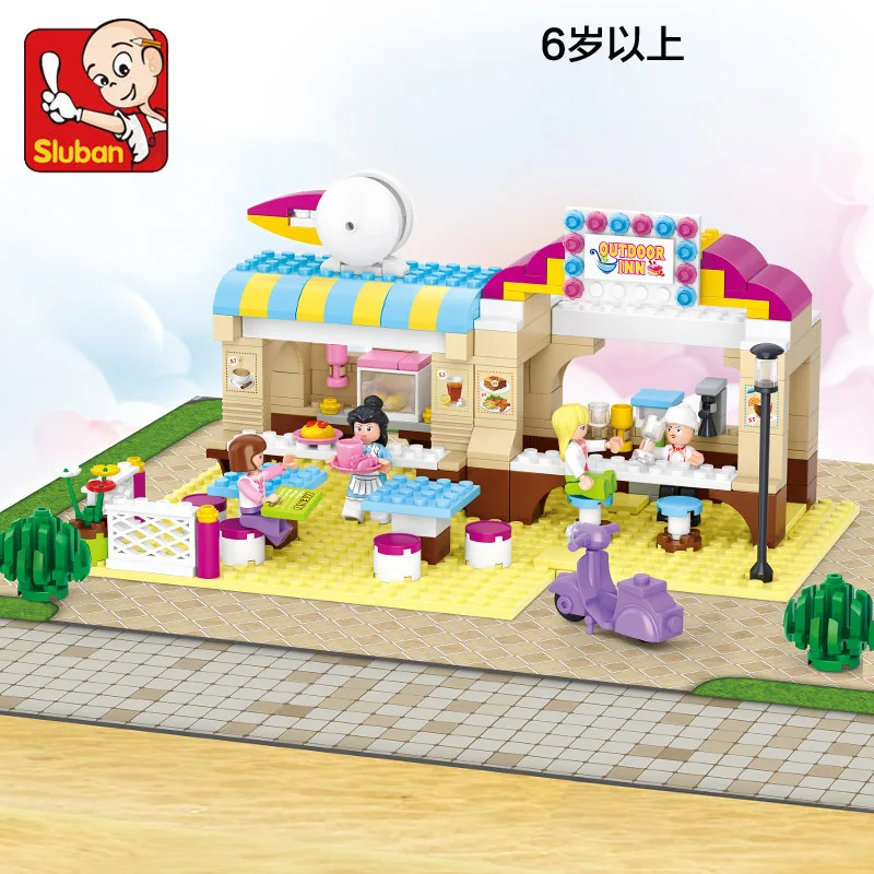 

Model building kits compatible with lego city restaurant 457 3D blocks Educational model & building toys hobbies for children