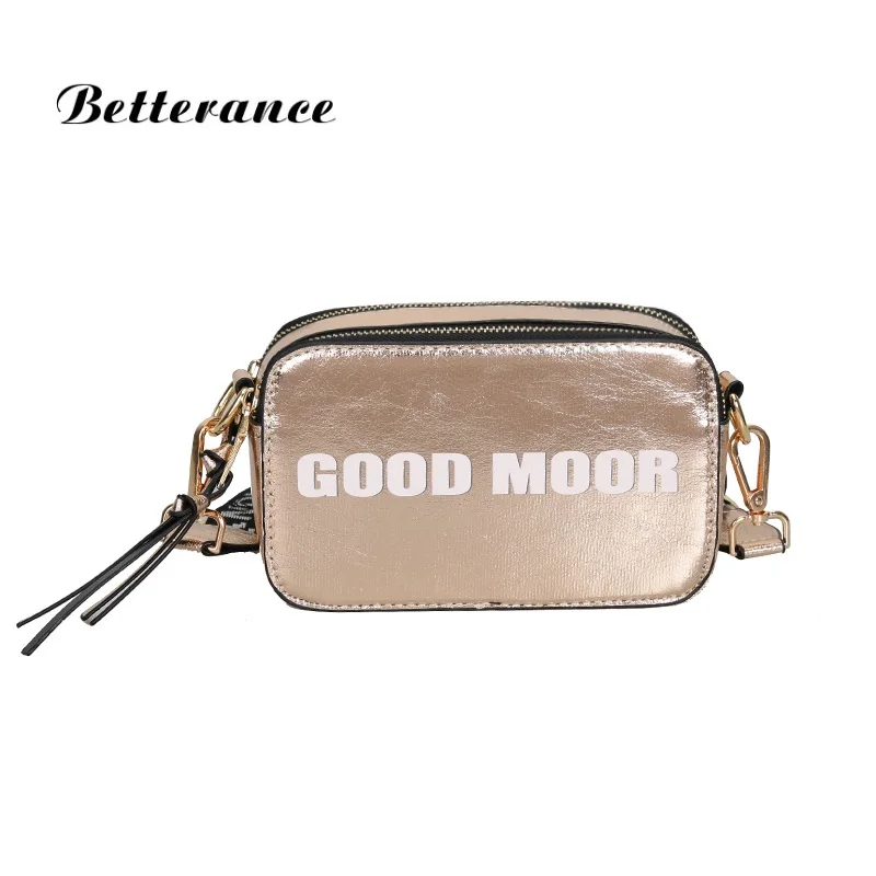 

2018 Betterance messenger bags shoulder bag Letter Print designer double zipper wide straps