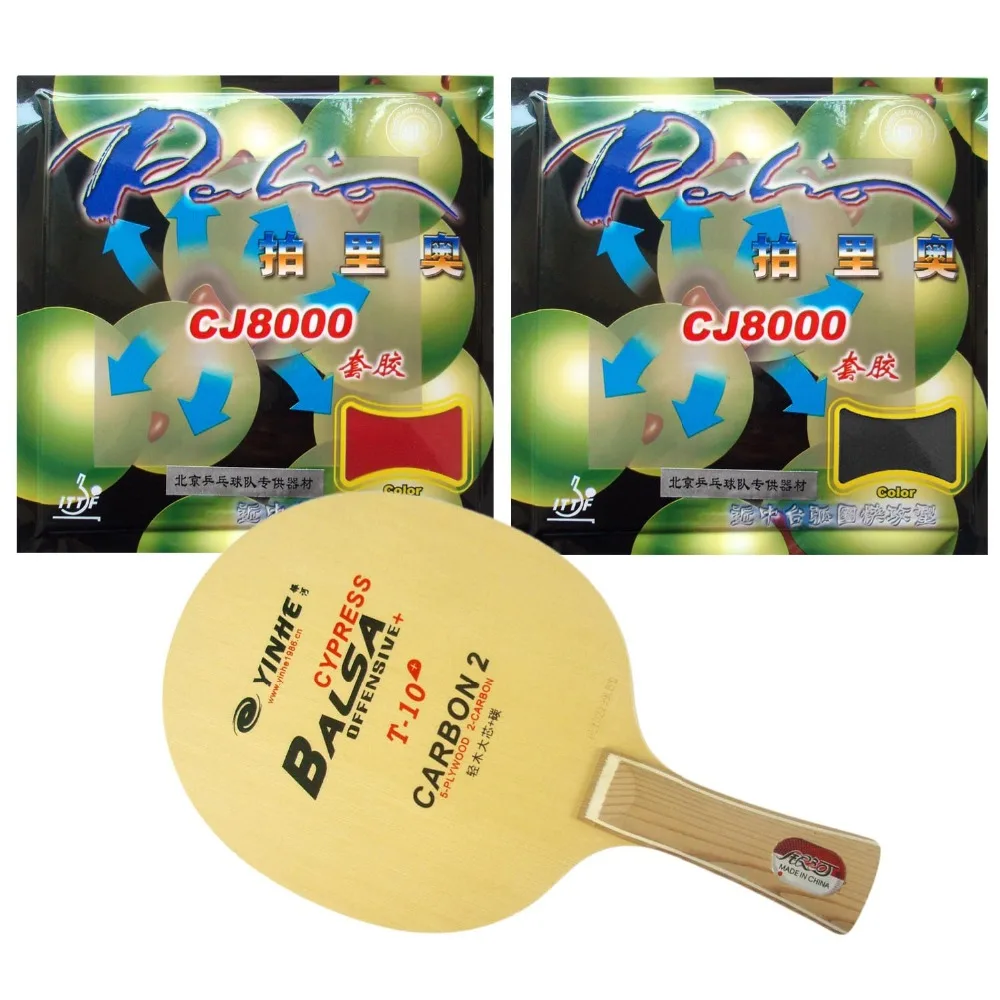 

Galaxy YINHE T-10+ Table Tennis Blade With 2x Palio CJ8000 (40-42 Degrees) Rubber With SpongeShakehand long handle FL