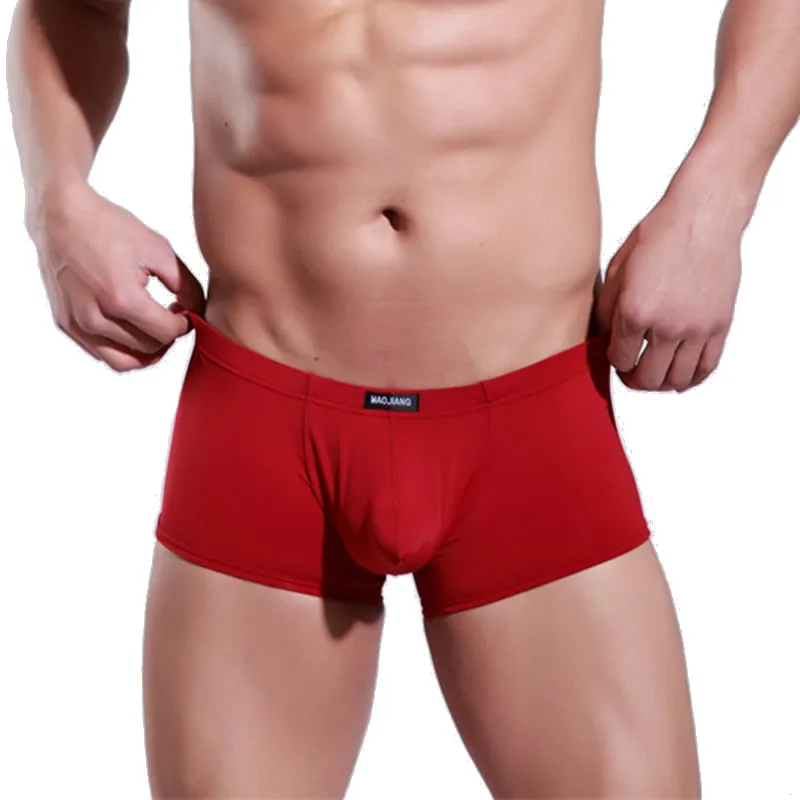 Men Big Ice Silk Boxers Underwear Calecon Homme Slips Boxer Ultra Thin