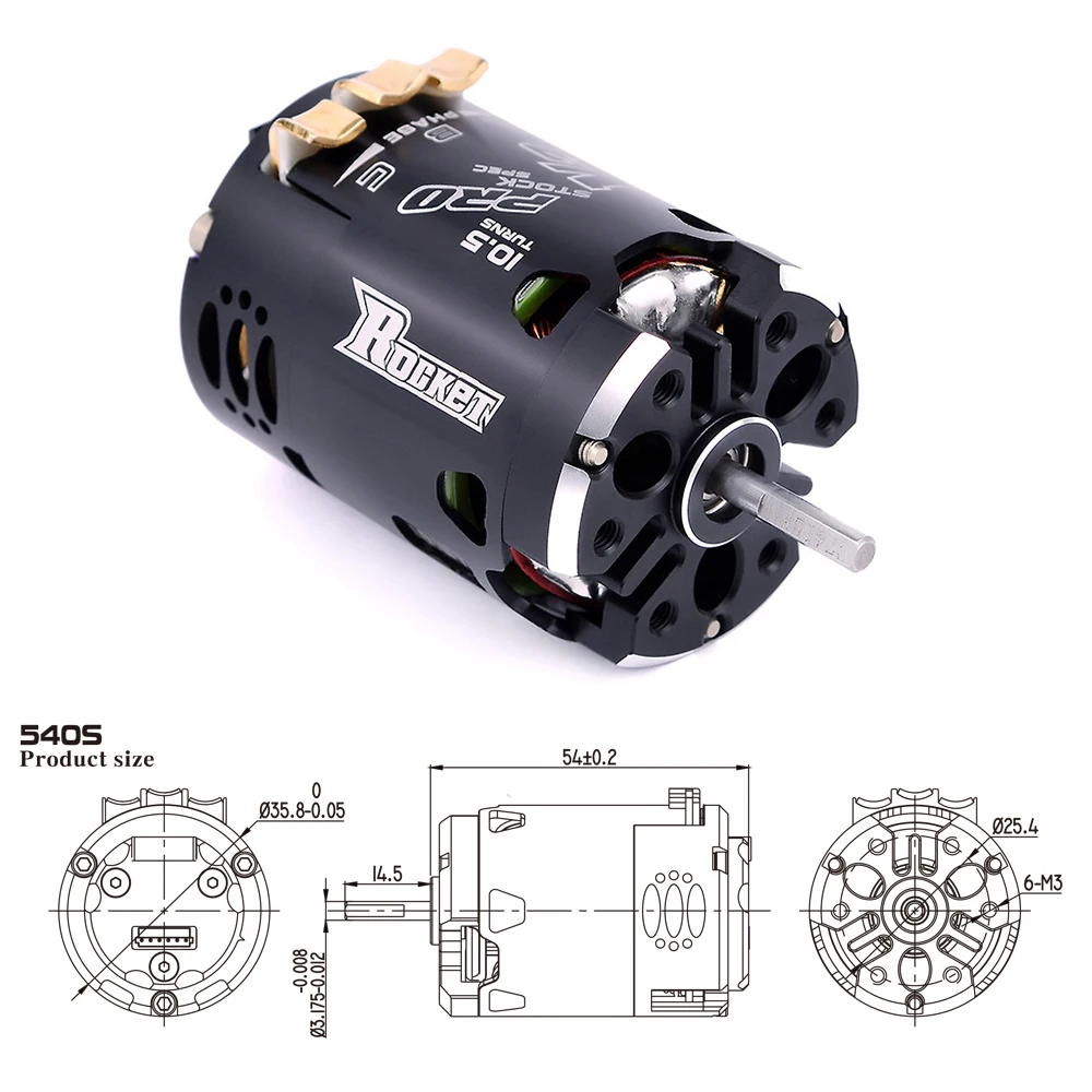 Датчик бесколлекторный Rocket 540 V3 Pro 3 5 T 4 6 7 8 для модифицированной конкуренции 9 1/10 F1
