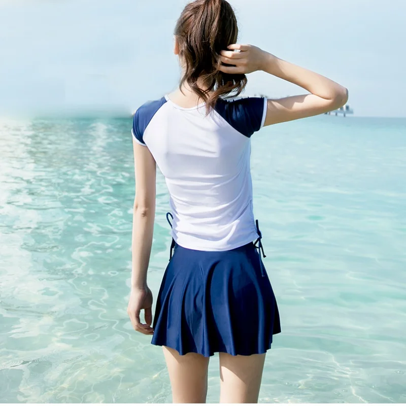 Summer Beach Conservative Swimming Skirts Women's Swimsuit Bottom High Waist Athletic Bottom Anti-walking Breathable Swimwear