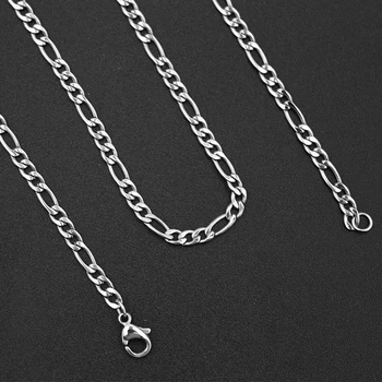 

316L Stainless Steel Chain Necklace 3*7mm Curb Cuban Men's Link Chain Lobster Clasps Stainless Steel Jewelry Wholesale
