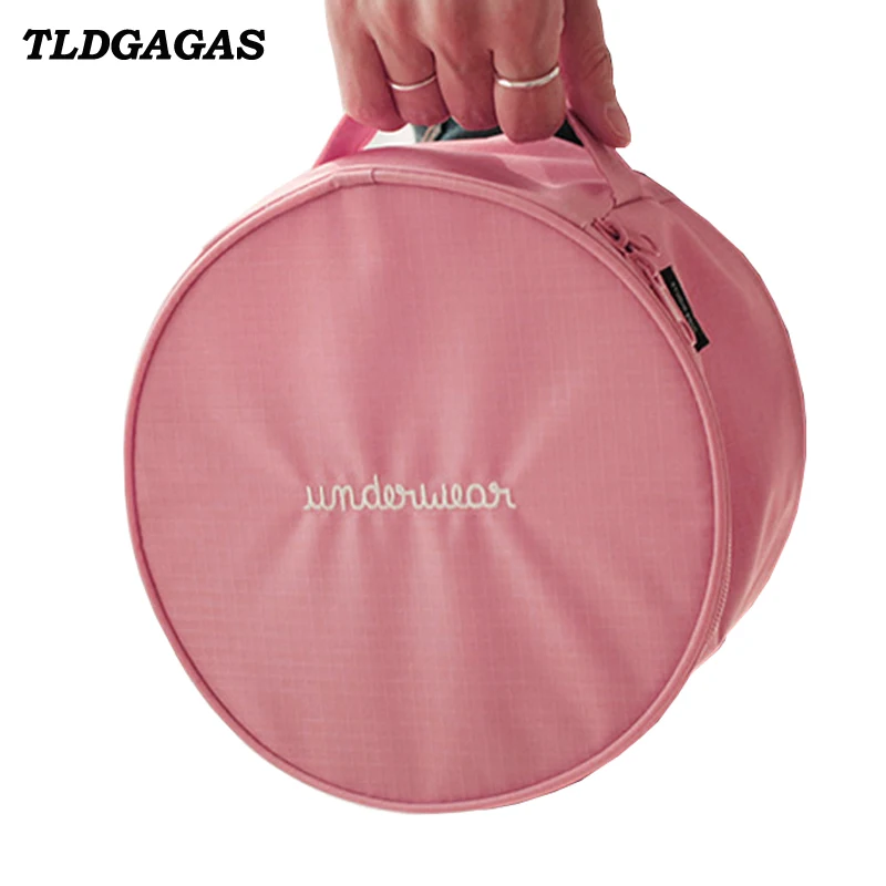 

TLDGAGAS 2018 Portable Cylinder Women Travel Wash Bag Cosmetic Bag Bath Makeup Bags Bra And Underwear Storage Organizer Case