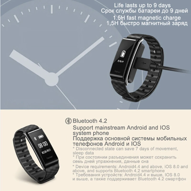 Huawei Honor A2 Band Smart Bracelet fitness tracker 0.96'' touch screen waterproof Wristband Honor Band A2 heart rate monitor