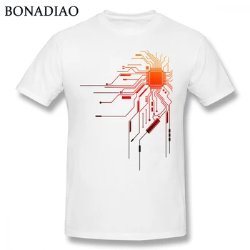

Novelty Broken Fire IC T Shirt Boy Vintage Quality Pure Cotton Homme Tee Shirt
