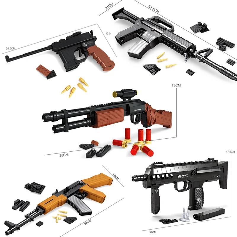 SWAT AK47 снайперская винтовка пистолет Desert Eagle наборы строительных блоков Детские