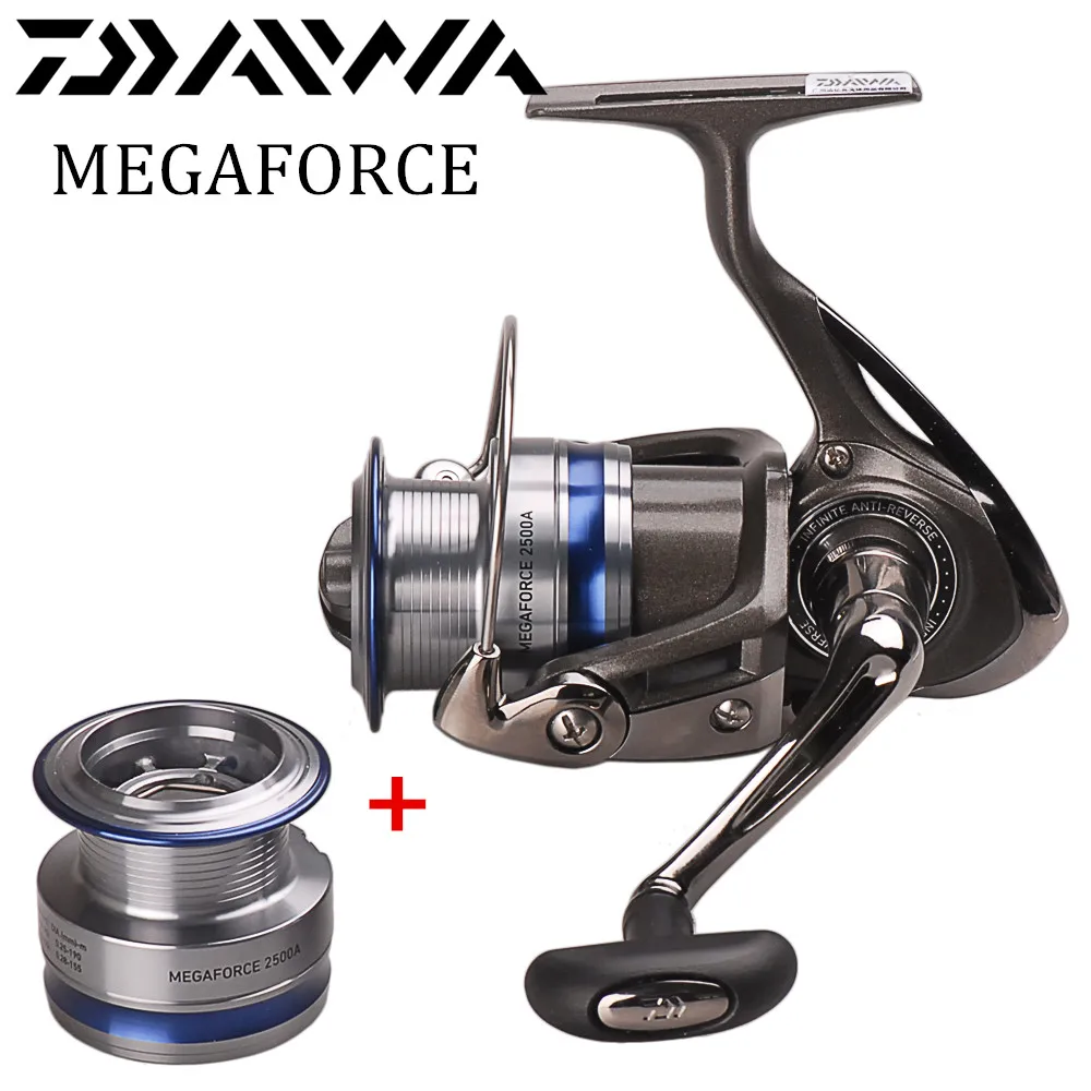 الأصلي دايوا شركة MEGAFORCE الغزل الصيد بكرة 2000/2500/3000/4000A اثنين المعادن بكرة 5BB/5.3: 1 Pesca Moulinet بيكي الغزل بكرة