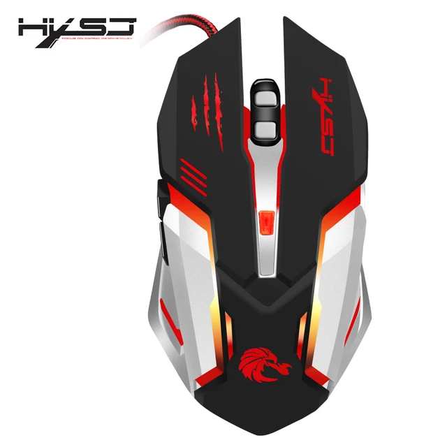 Cheap HXSJ Professional Wired Gaming Mouse 5600DPI Adjustable 6 Buttons Cable USB LED Optical Gamer Mouse For PC Computer Laptop Mice