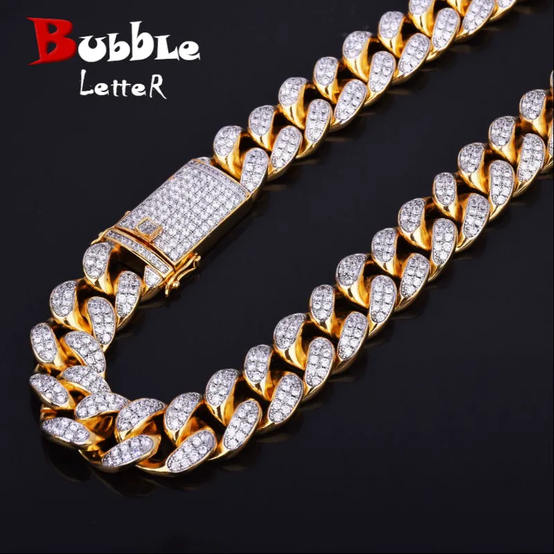 18/" 24/" 20/" Miami eslabón cubano Gargantilla Collar Hip Hop Iced Completa De Plata 16/"