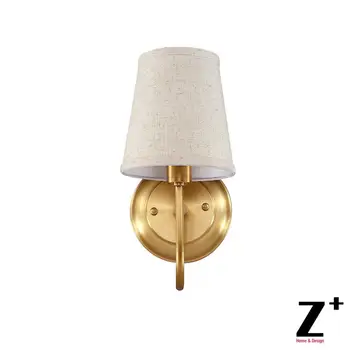 

New Classical Copper Quality Brass Made With Linen Lampshade Vintage Country style Wall lamp