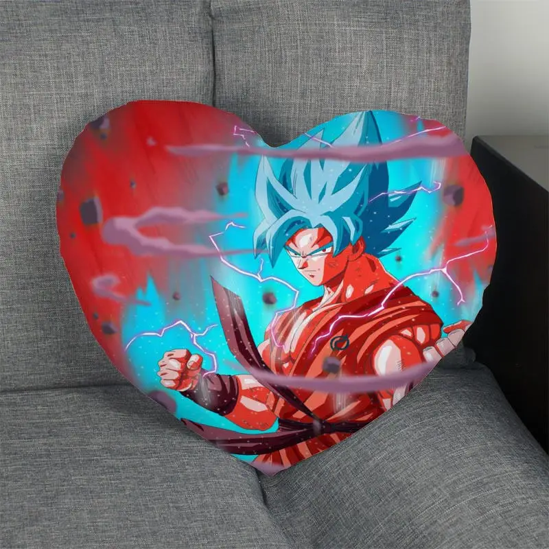 

Custom dragon ball z Heart Pillowcase Custom Zipper Pillow Cover Wedding Home Office Decorative 1pcs custom