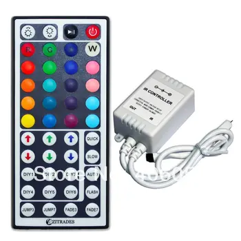 

10pcs/lot wholesale DC12V rgb ir 44 key led RGB controller for 5050/3528 RGB led strip light