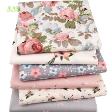 Chainho, саржевая хлопковая ткань с принтом, Теплый розовый цветочный узор для шитья/ткани для ребенка и ребенка/простыня, материал подушки, 1 метр