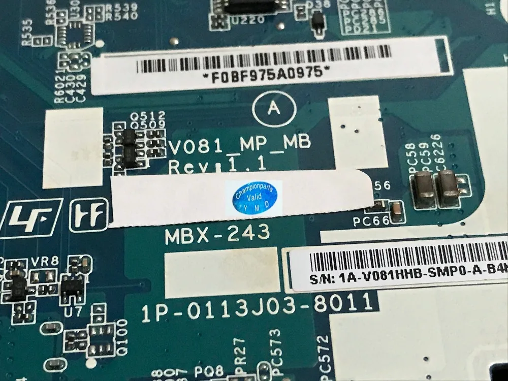 Товар, V081_MP-MB MBX-243 REV: 1,1 материнская плата для ноутбука sony VPCF23 серии GT540M 1 Гб видеокарта(не подходит для rev: 1,2