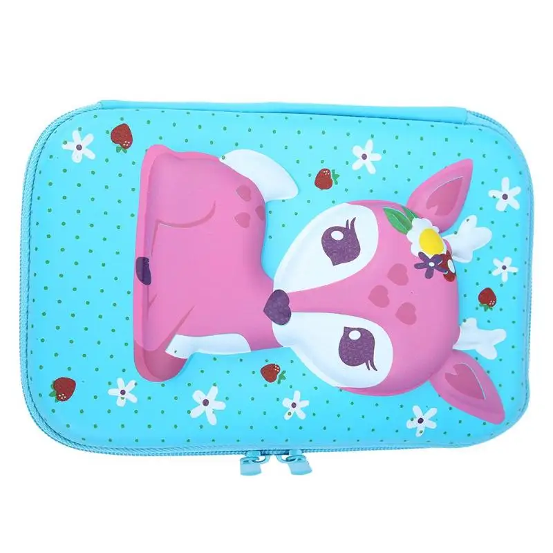 Sky Blue Милая Sika Deer EVA коробка для карандашей большого размера устойчивые сумки школьные канцелярские принадлежности - Цвет: Sky Blue