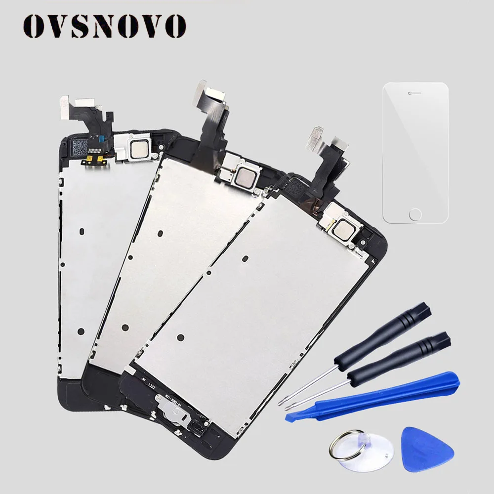 

100% Tested Full Assembly For iPhone 5 5s LCD Display Touch Screen Digitizer Replacement+Home Button+Camera+Tempered Glass+Tools