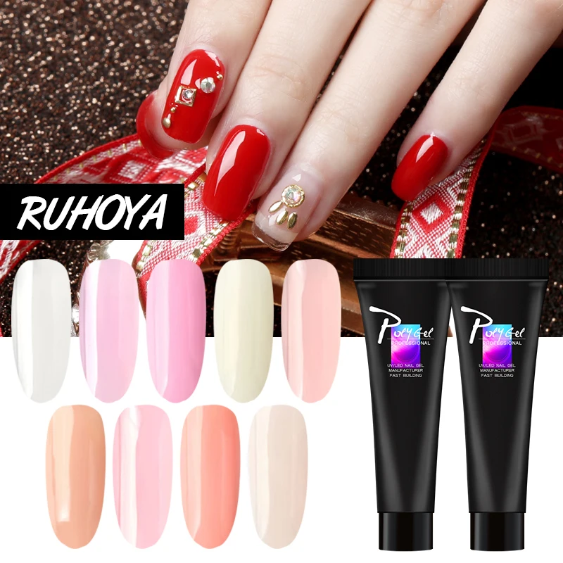 

Ruhoya Poly Nail Gel Quick Polygel Natural False Builder Gel Nail Led UV Nail Gel Extension Gel Acrylic Poly Glue Nail Art