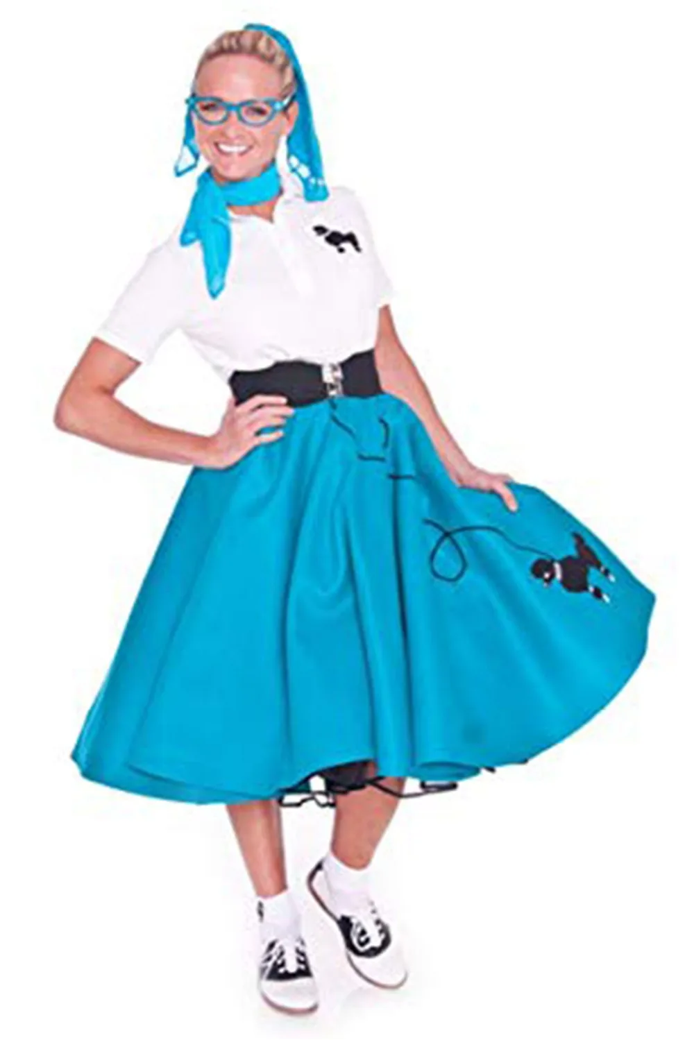 Взрослый 4 шт Пудель взрослых женщин юбка в стиле "Ретро" костюм Набор Хэллоуин косплей