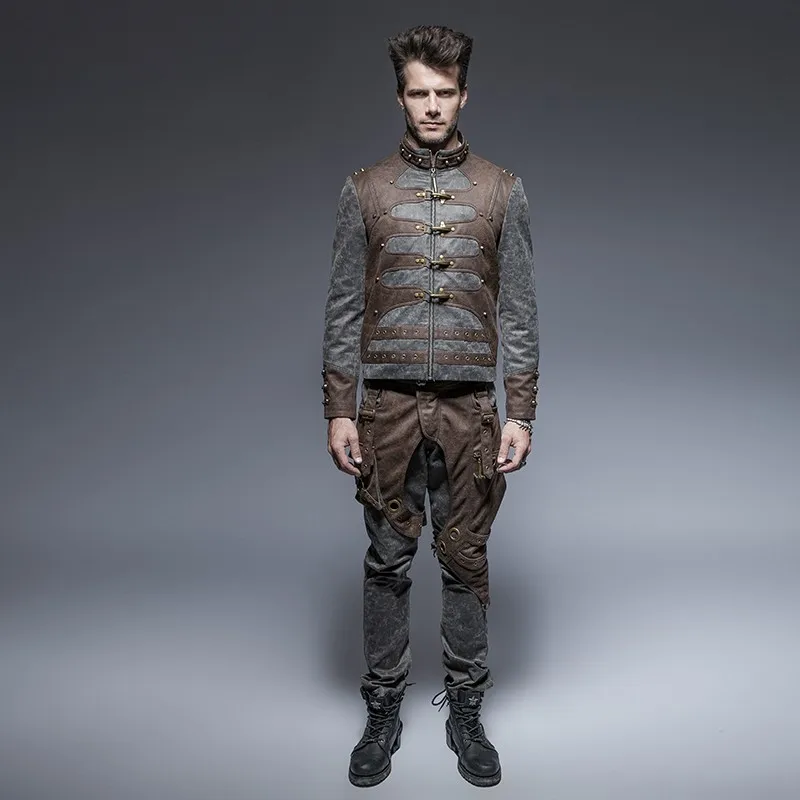 PUNK RAVE Punk Mens Short Jacket Coat Stand-up Collar Sipper Leather Novelty Men's Jacket Hip Hop Streetwear Persinality Jacket PUNK RAVE Punk Mens Short Jacket Coat Stand-up Collar Sipper Leather Novelty Men's Jacket Hip Hop Streetwear Persinality Jacket