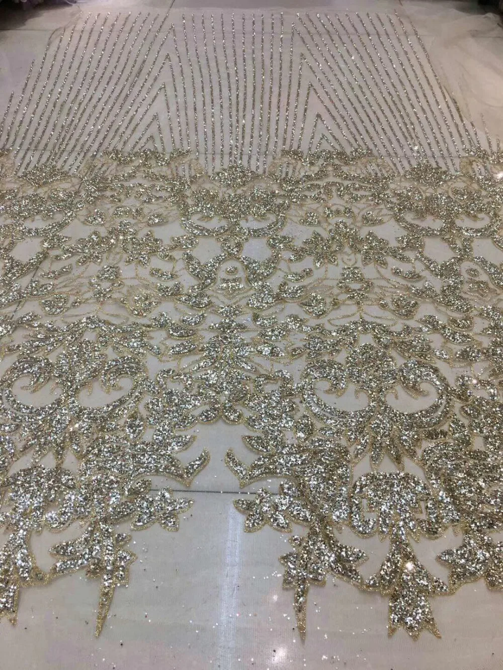 

Wedding African Lace Fabric JIANXI.C-71526 with glitter sequins high quality Nigerian Lace Fabric