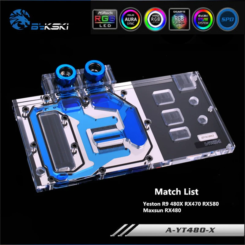 Best Price Bykski A-YT480-X Full Coverage GPU Water Block For Yeston R9 480X RX470 RX580 Maxsun RX480 Graphics Card Cooler Best Price Bykski A-YT480-X Full Coverage GPU Water Block For Yeston R9 480X RX470 RX580 Maxsun RX480 Graphics Card Cooler